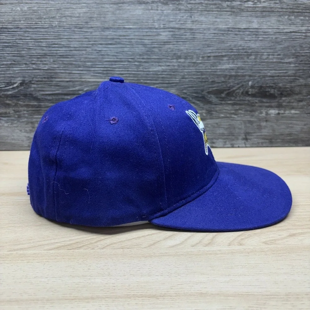 Vintage Minnesota Vikings Hat Cap Snap Back Purple NFL Football Logo Athletic